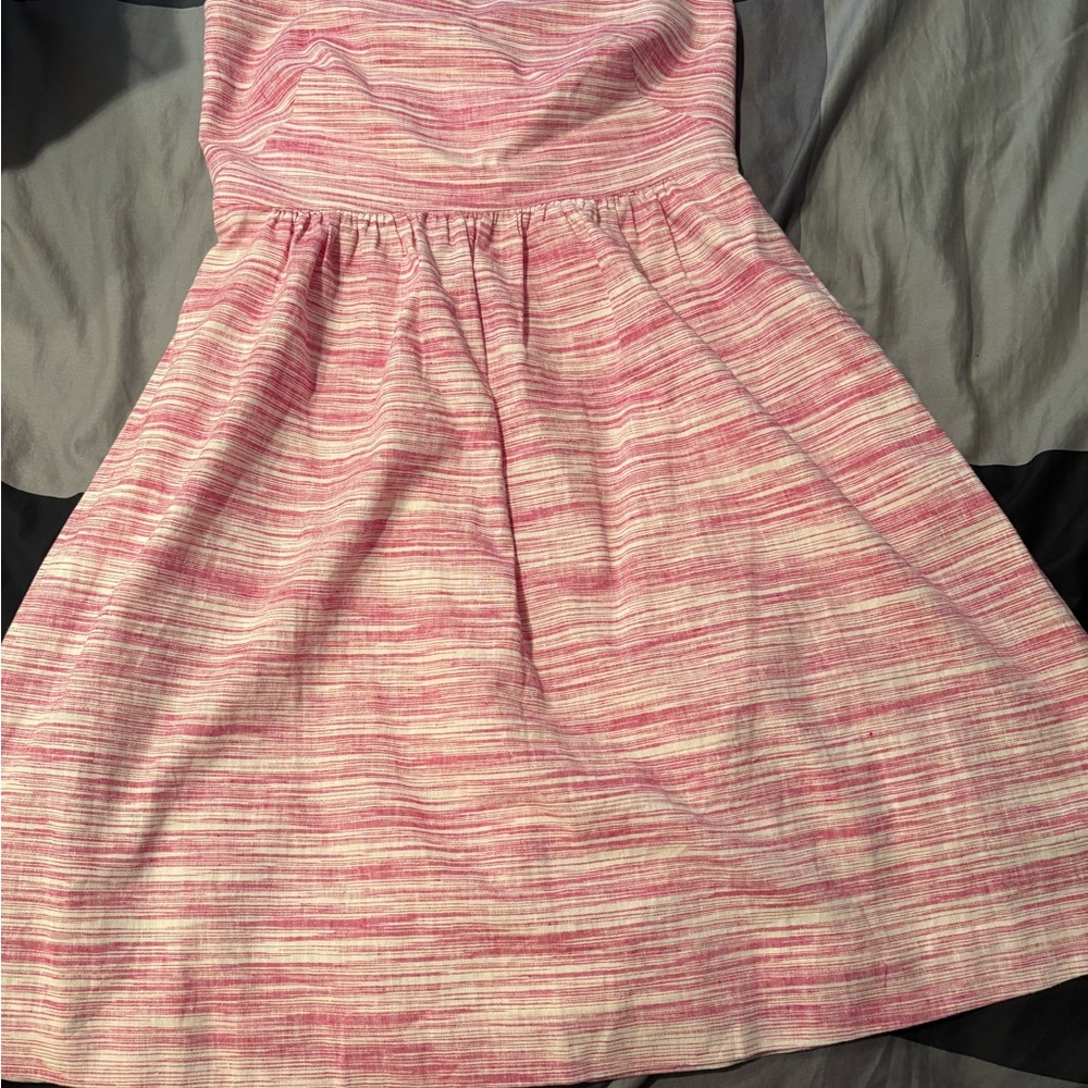 Banana Republic Pink Striped Strapless Dress